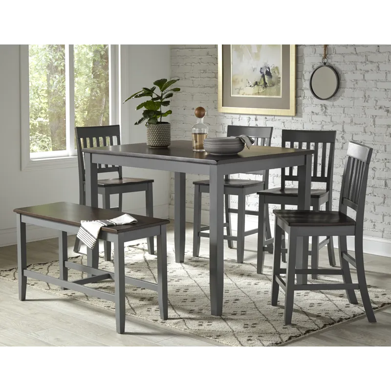 Decatur Lane Farmhouse 4 Piece Solid Wood Dining Set