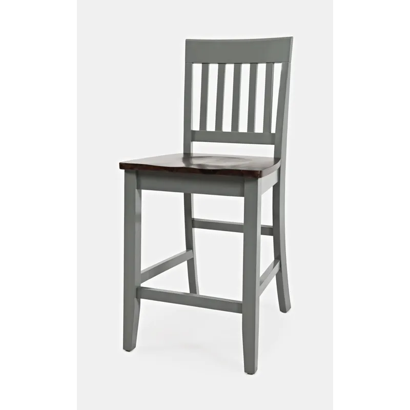 Decatur Lane Farmhouse Solid Wood Counter Stool(Set Of 2)