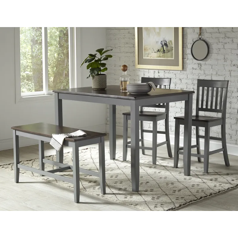 Decatur Lane Farmhouse 4 Piece Solid Wood Counter Height Set