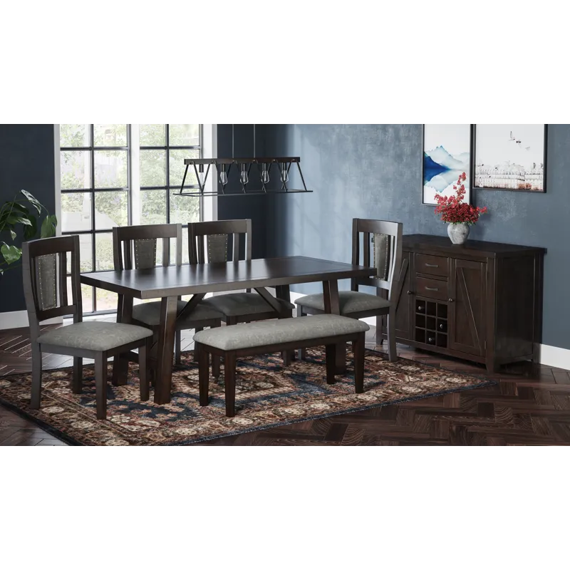 American Rustics 72\" Distressed Solid Wood Trestle Dining Table