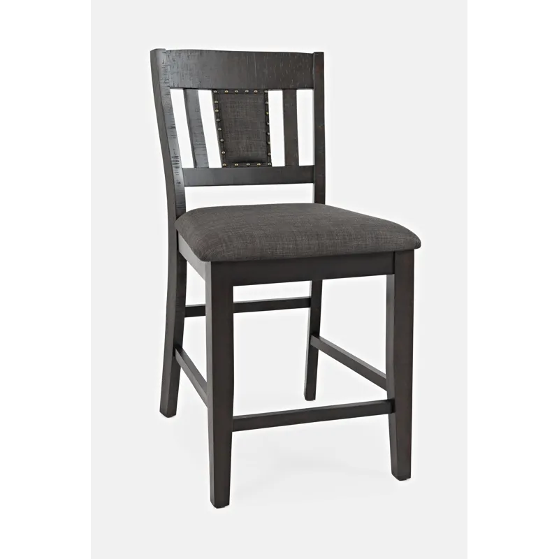 American Rustics Upholstered Slatback Counter Height Stool With Nailhead Trim(Set Of 2)