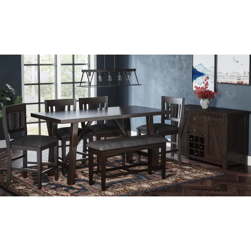 American Rustics Upholstered 42\" Counter Bench