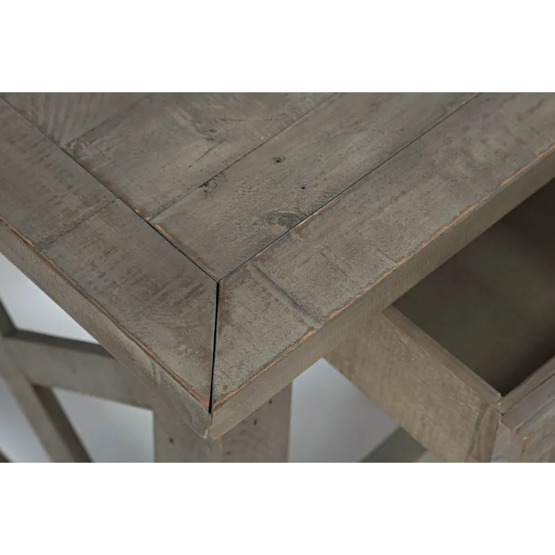 Outer Banks Reclaimed Pine USB Charging End Table Driftwood