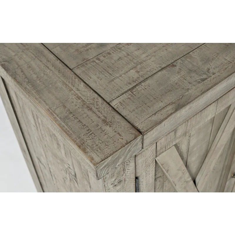 Outer Banks Reclaimed Solid Wood Buffet Server With Wine Bottle And Glass Storage