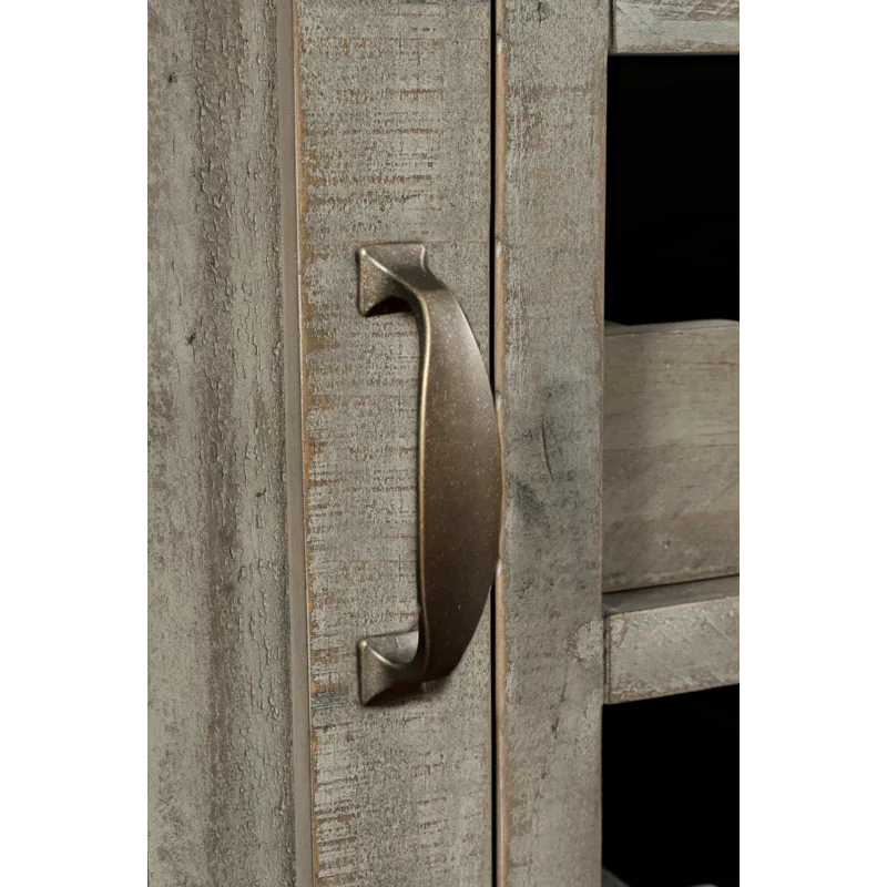 Outer Banks Reclaimed Solid Wood Buffet Server With Wine Bottle And Glass Storage