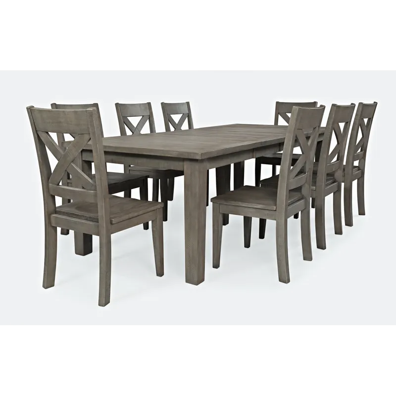 Outer Banks Reclaimed Solid Wood 96\" Nine-Piece Farmhouse Dining Set