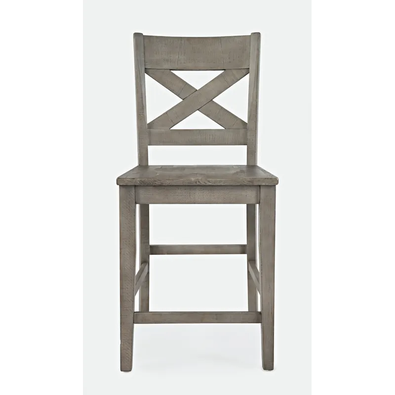 Outer Banks Reclaimed Solid Wood Farmhouse X-Back Stool(Set Of 2)