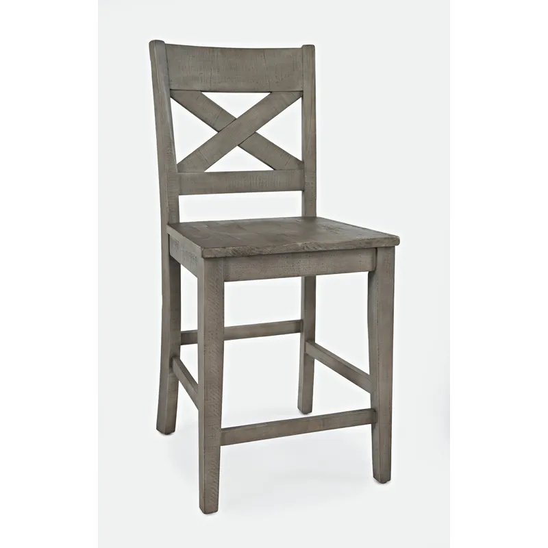 Outer Banks Reclaimed Solid Wood Farmhouse X-Back Stool(Set Of 2)