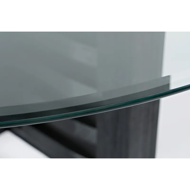 Altamonte Contemporary 48\" Round Dining Table With Glass Top