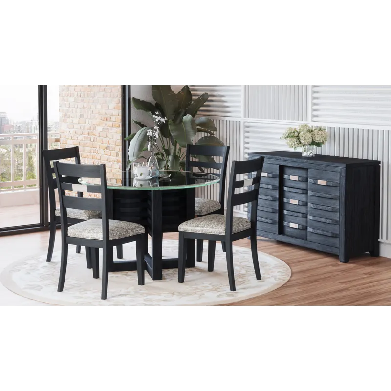 Altamonte Contemporary 48\" Round Dining Table With Glass Top