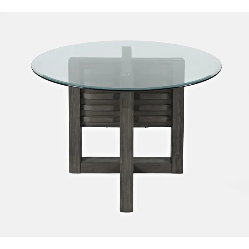 Altamonte Contemporary 48\" Round Dining Table With Glass Top