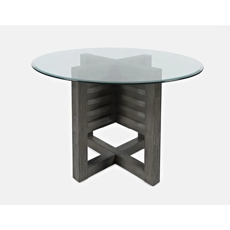 Altamonte Contemporary 48\" Round Dining Table With Glass Top