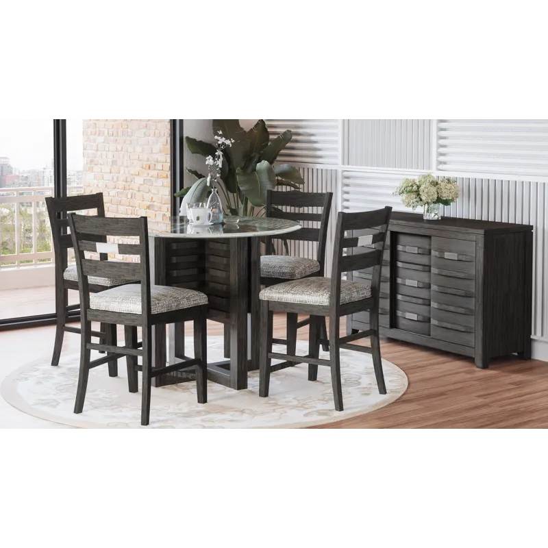 Altamonte Contemporary 48\" Round Counter Height Table With Glass Top