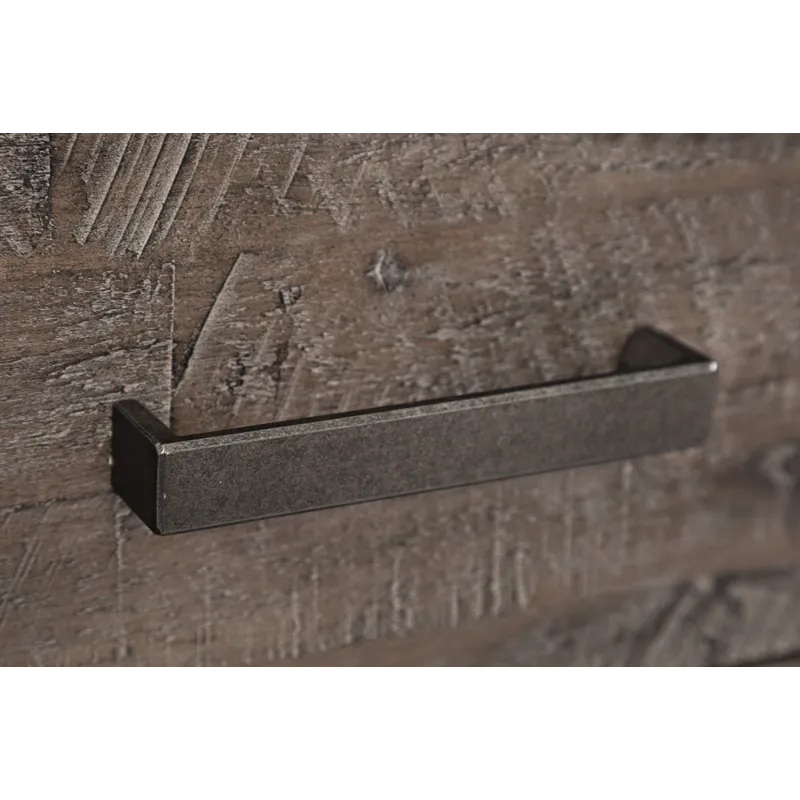 East Hampton Distressed Solid Wood USB Charging Chairside Table