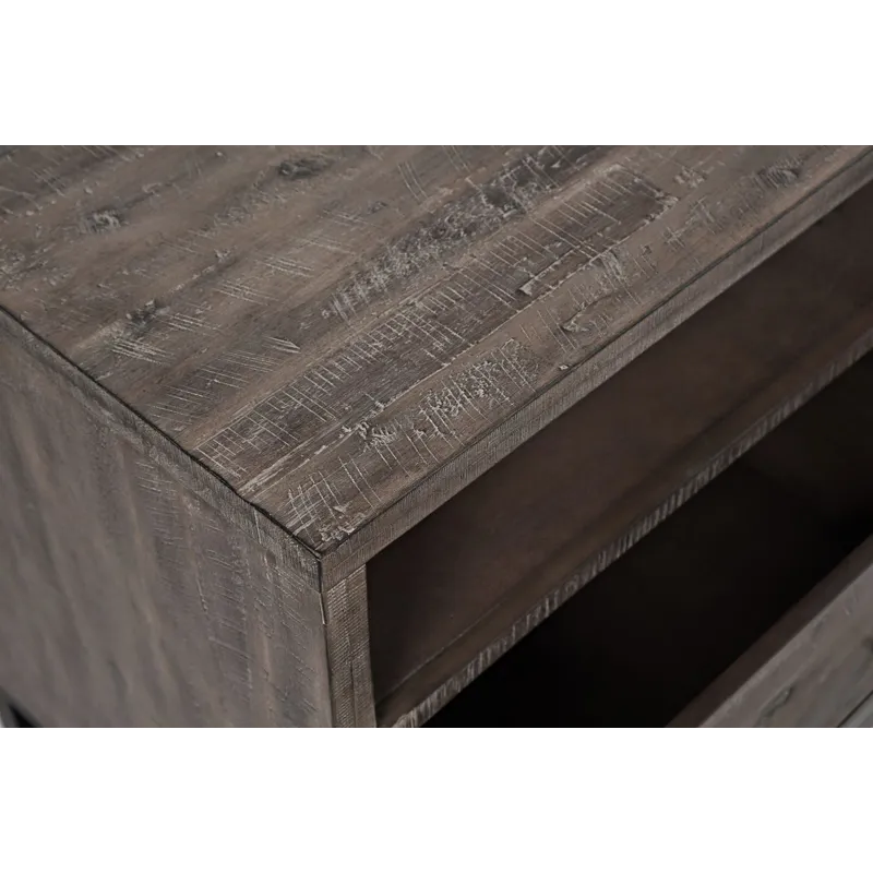 East Hampton Distressed Solid Wood Entertainment Center With 70\'\' TV Console And LED Lights