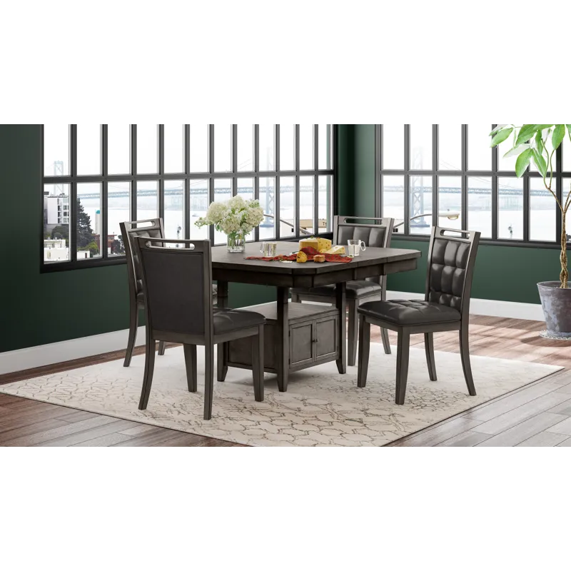 Manchester Contemporary Adjustable Height Storage Square 54\" Dining Table