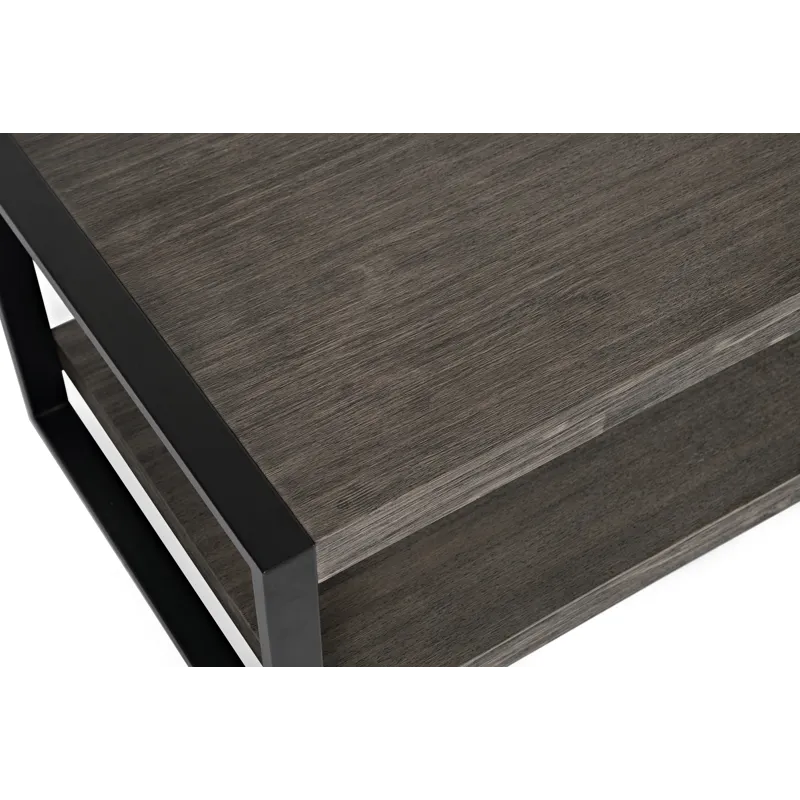 Pinnacle Modern Loft Iron And Wood Grey Coffee Table