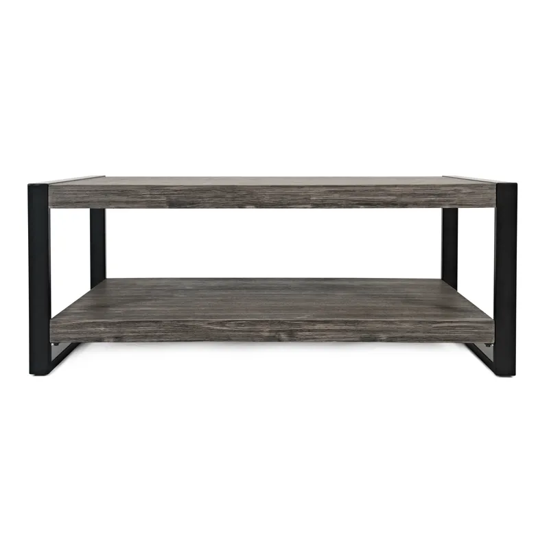 Pinnacle Modern Loft Iron And Wood Grey Coffee Table
