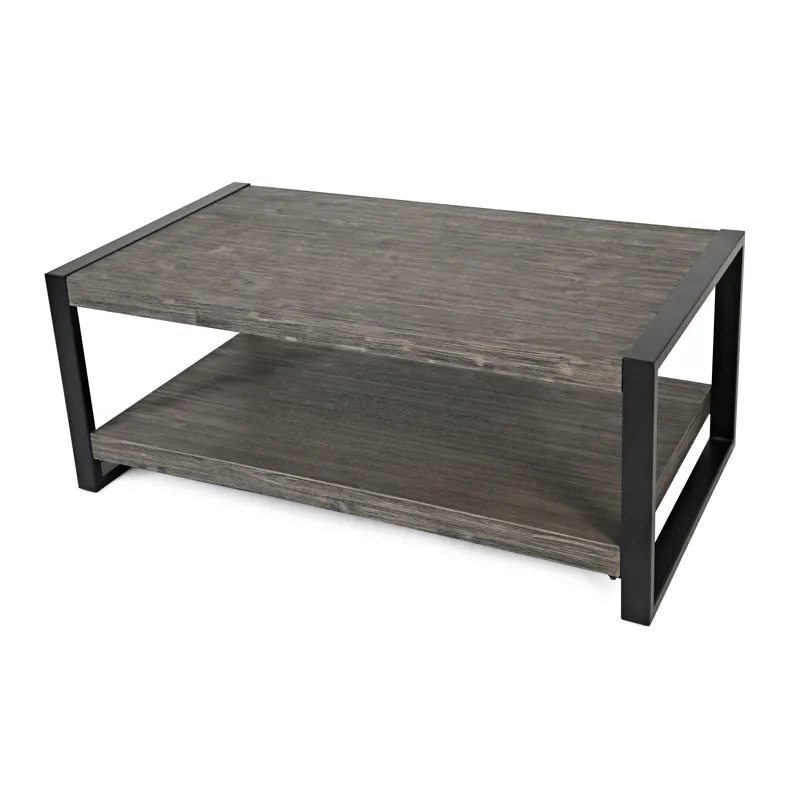 Pinnacle Modern Loft Iron And Wood Grey Coffee Table