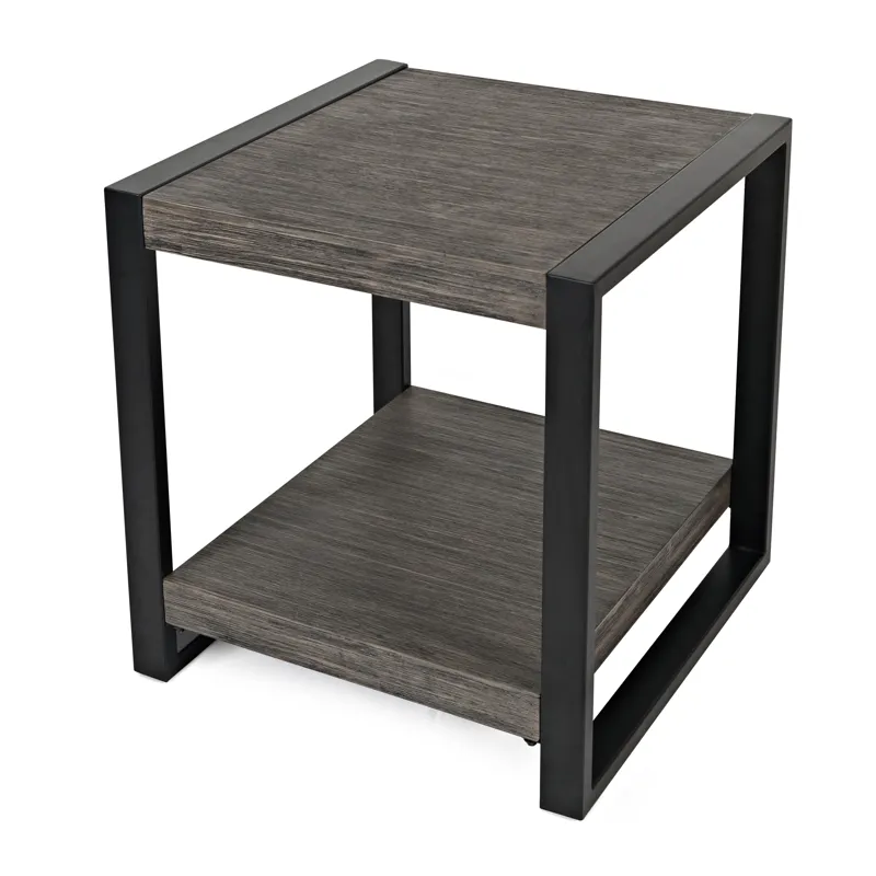 Pinnacle Modern Loft Iron And Wood Grey End Table