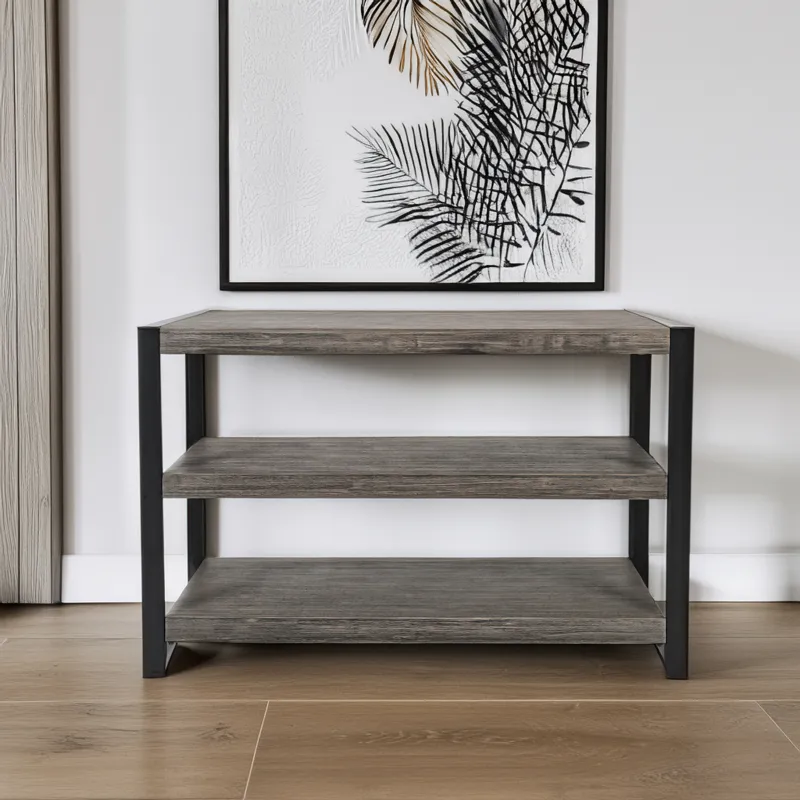 Pinnacle Modern Loft Iron And Wood Grey Sofa Table