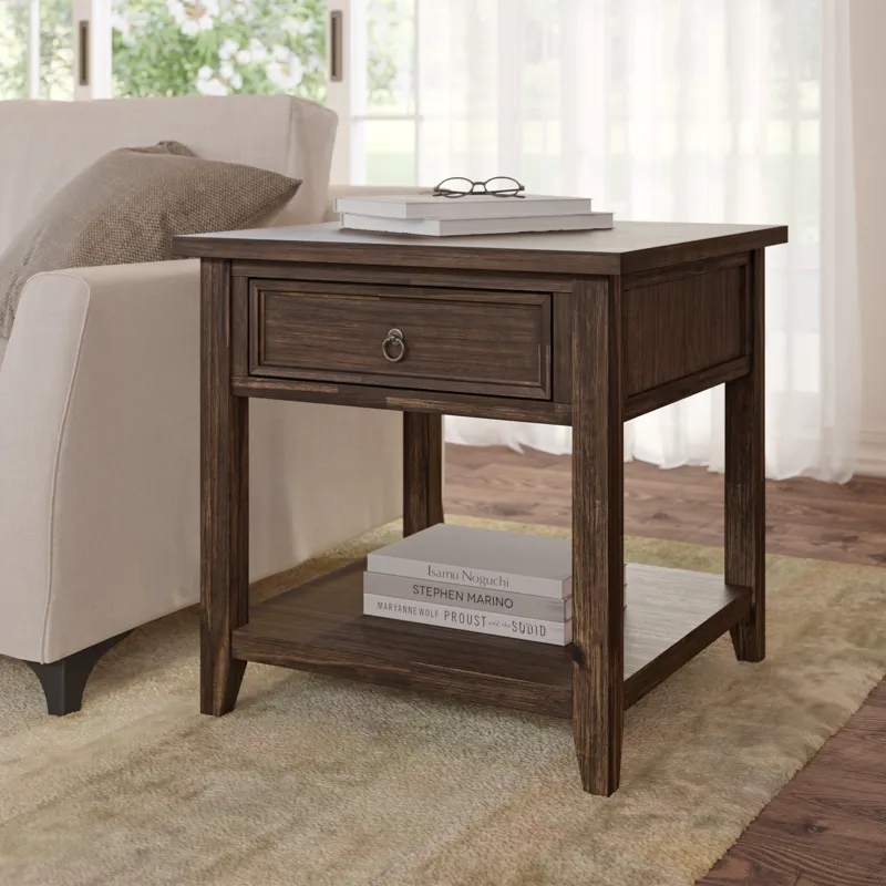 Bakersfield Mission Style End Table With Drawer