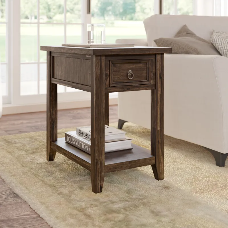Bakersfield Mission Style USB Charging Side Table