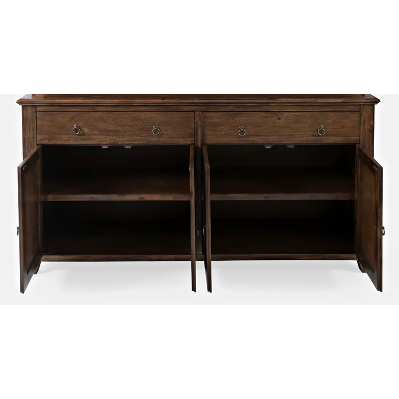 Bakersfield Mission Style Four Door Server Storage Cabinet