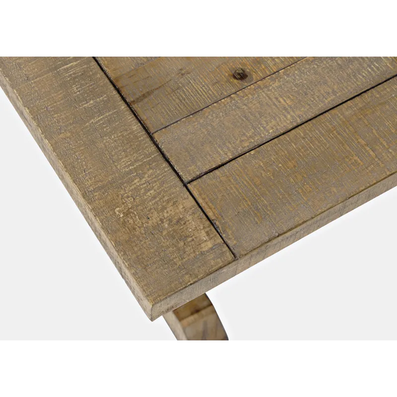 Carlyle Crossing Modern Rustic Distressed Solid Wood Coffee Table With Trestle