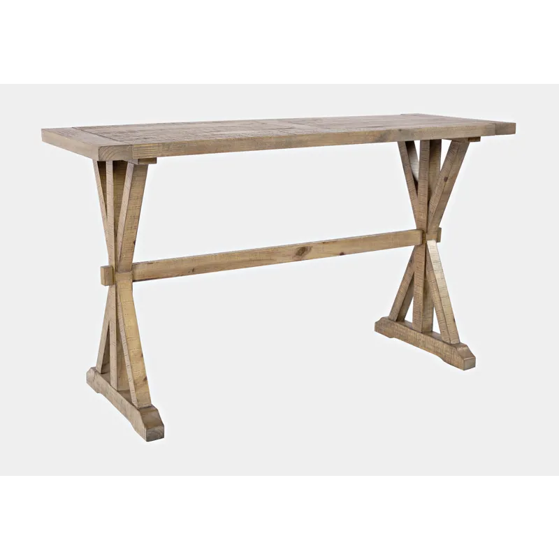 Carlyle Crossing Modern Rustic Distressed Solid Wood Sofa Table With Trestle