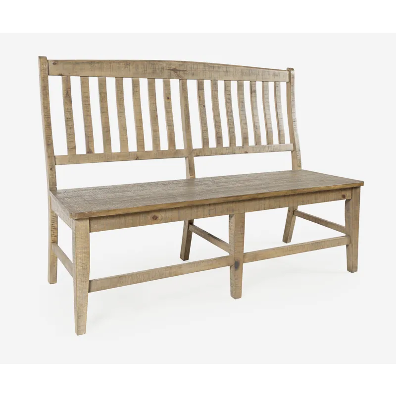 Carlyle Crossing Modern Rustic Solid Wood Slatback Dining Bench