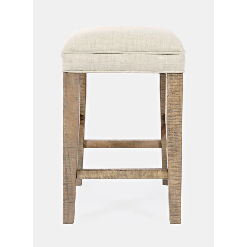 Carlyle Crossing Modern Rustic Solid Wood Pine Counter Height Sofa Table Set With Three Stools