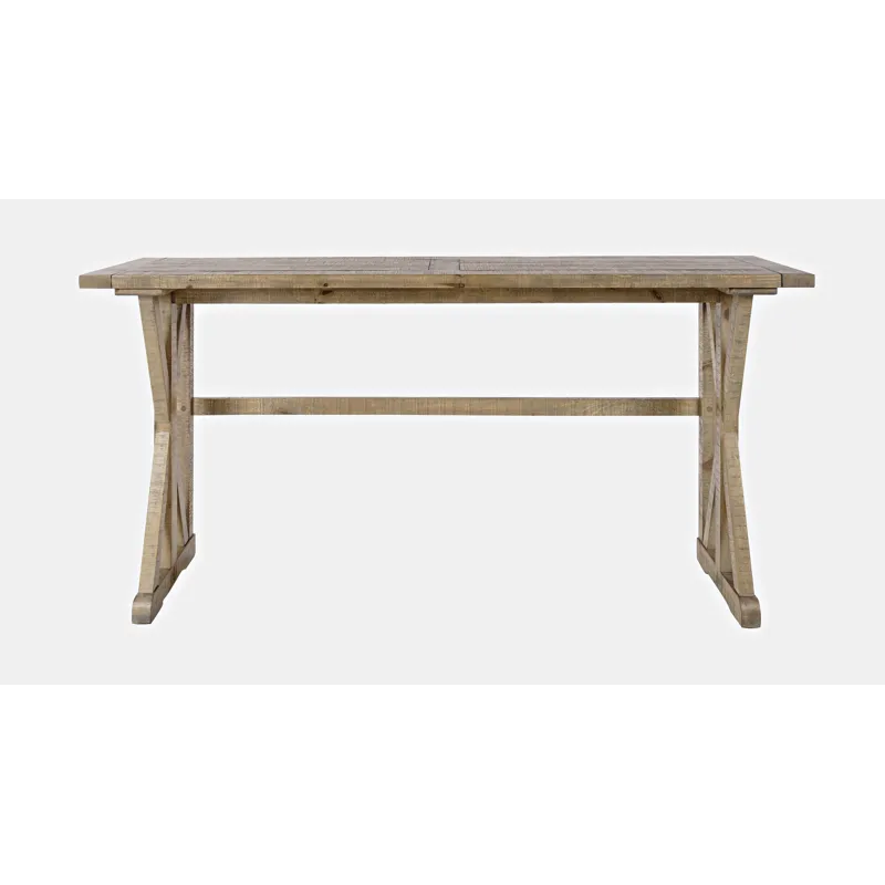 Carlyle Crossing Modern Rustic Solid Wood Pine Counter Height Sofa Table Set With Three Stools