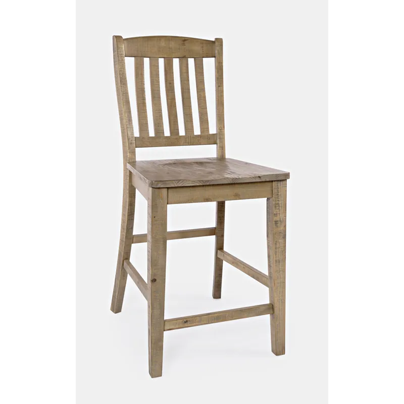 Carlyle Crossing Modern Rustic Solid Wood Slatback Counter Height Stool(Set Of 2)