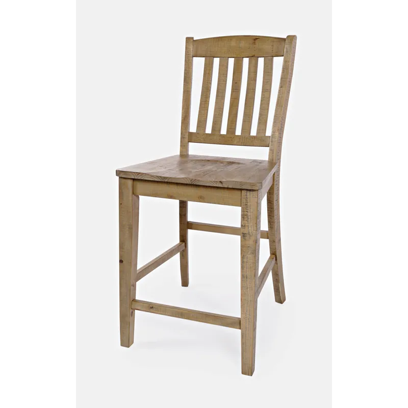Carlyle Crossing Modern Rustic Solid Wood Slatback Counter Height Stool(Set Of 2)