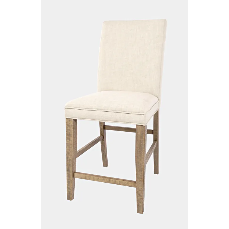 Carlyle Crossing Modern Rustic Distressed Solid Wood Upholstered Parsons Stool(Set Of 2)
