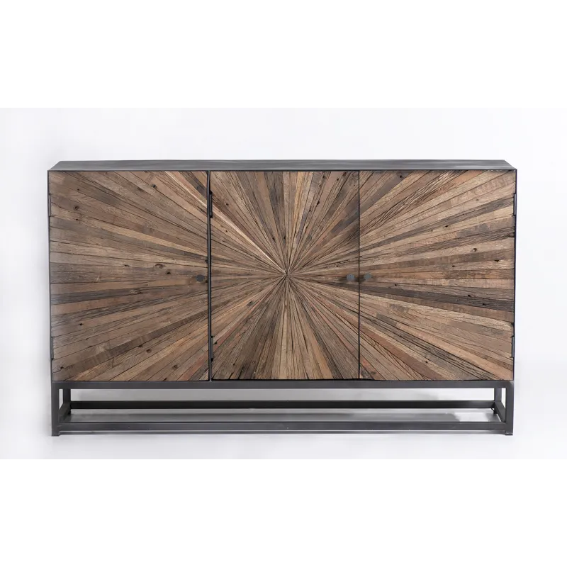 Reclaimed Solid Wood Astral Plains 3 Door Accent Cabinet