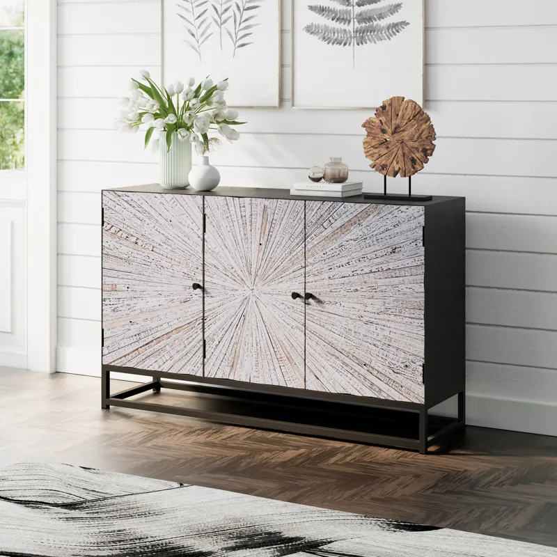 Reclaimed Solid Wood Astral Plains 3 Door Accent Cabinet