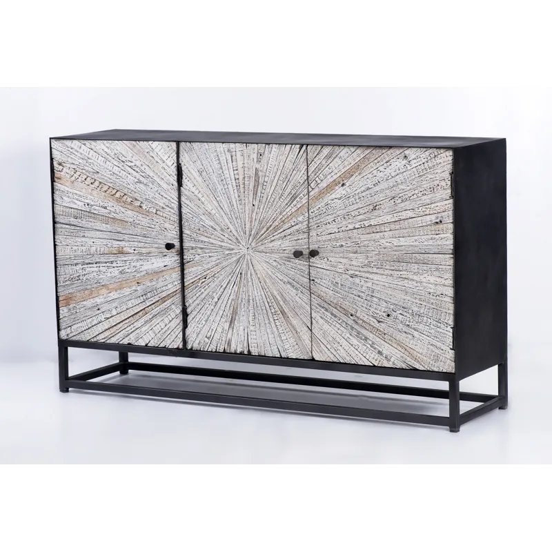 Reclaimed Solid Wood Astral Plains 3 Door Accent Cabinet