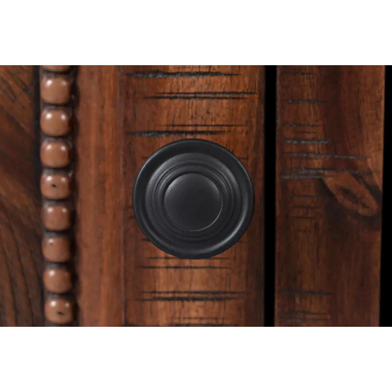 Fairview Transitional Herringbone Modern Distressed Solid Wood Buffet Server