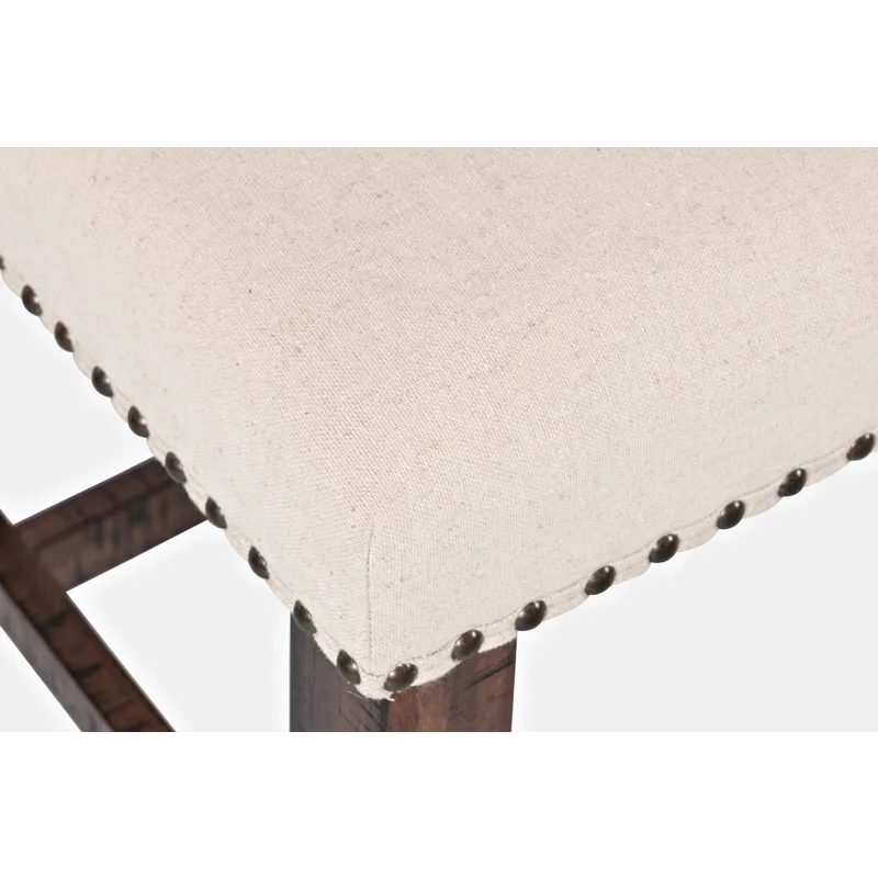 Fairview Transitional 52\" Backless Upholstered Counter Height Bench