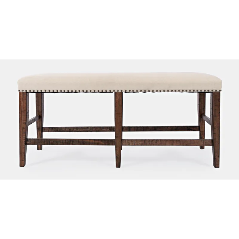 Fairview Transitional 52\" Backless Upholstered Counter Height Bench