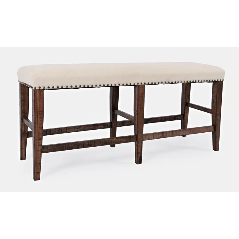 Fairview Transitional 52\" Backless Upholstered Counter Height Bench