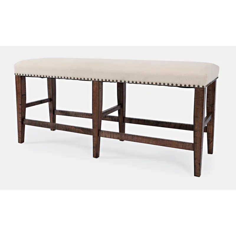 Fairview Transitional 52\" Backless Upholstered Counter Height Bench
