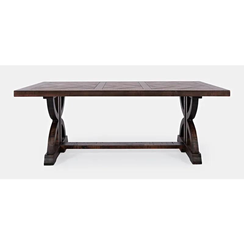 Fairview Transitional Herringbone Distressed Acacia Coffee Table