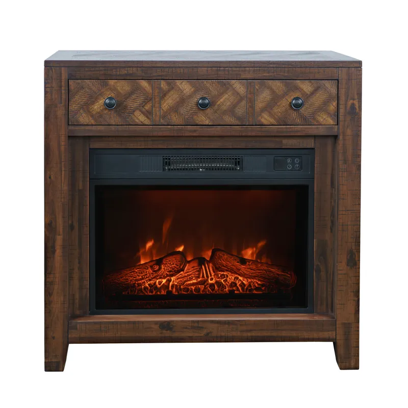 Fairview Modern Transitional 32\" Chevron Electric Fireplace Console TV Stand