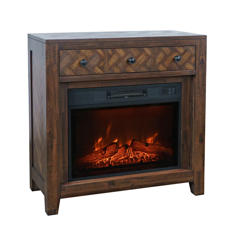Fairview Modern Transitional 32\" Chevron Electric Fireplace Console TV Stand