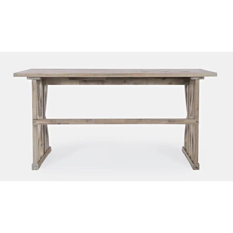 Fairview Transitional Herringbone Counter Height Four Piece Console 74\" Dining Table Set