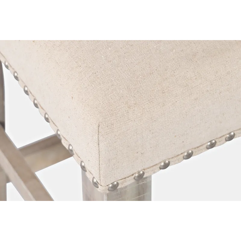 Fairview Transitional 52\" Backless Upholstered Counter Height Bench