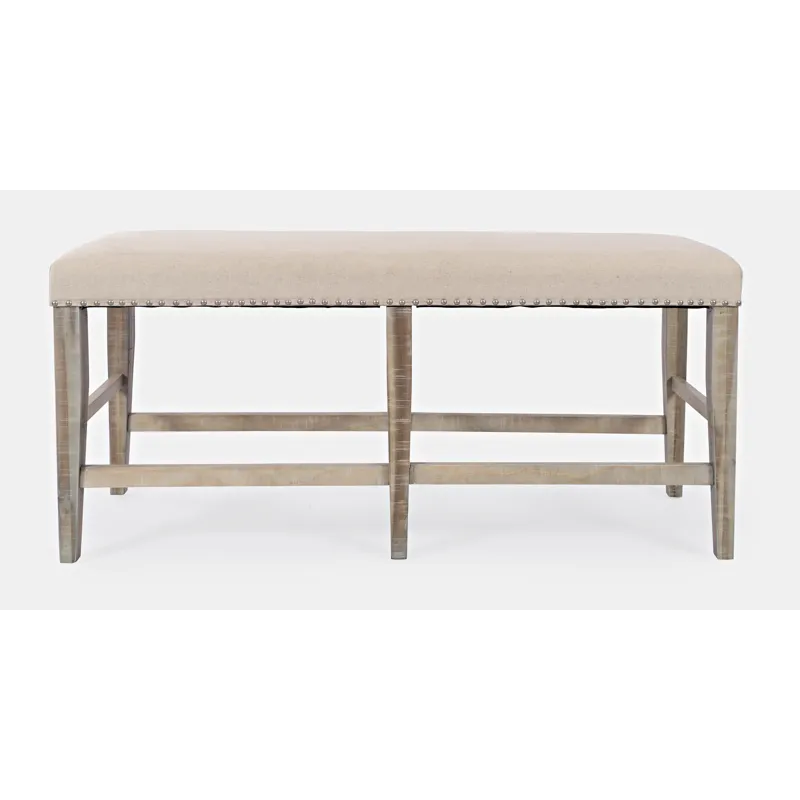 Fairview Transitional 52\" Backless Upholstered Counter Height Bench